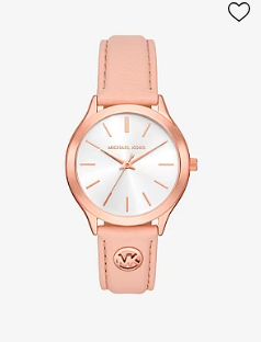 Slim Runway Rose Gold-Tone and Leather Watch