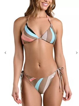 Abstract Swirl Annabelle Halter Bikini Top