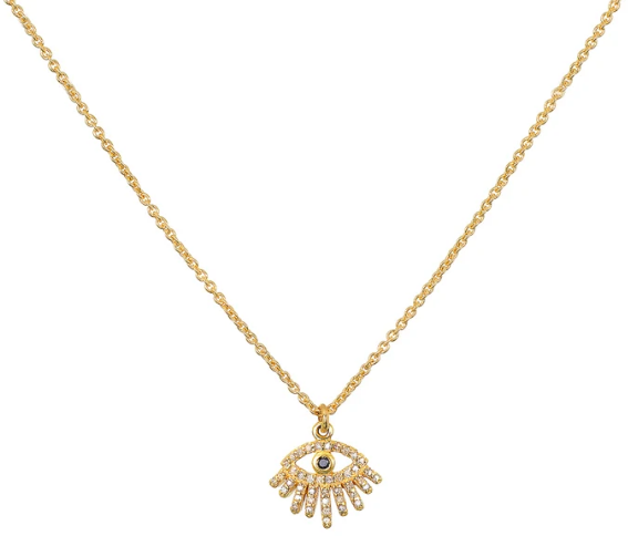 Mini All-Seeing Eye 14kt Gold Diamond Necklace