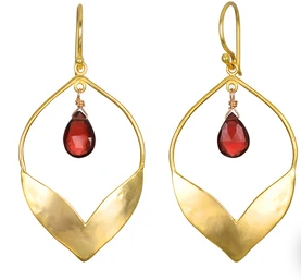 Infinite Possibilities Garnet Lotus Earrings