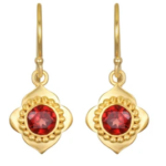Strong Heart Garnet Drop Earrings