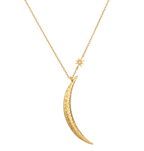 Illuminated Path Gold Moon Necklace