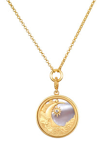 Waking Dreams Mother of Pearl Celestial Necklace