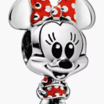 Sterling Silver Disney Minnie Mouse Dotted Dress Bow Charm
