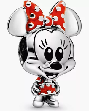 Sterling Silver Disney Minnie Mouse Dotted Dress Bow Charm